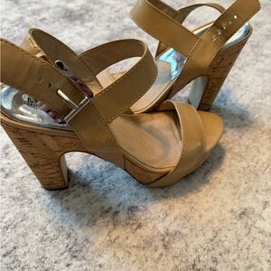 Michael Kors Beige Cork Heel Sandals
